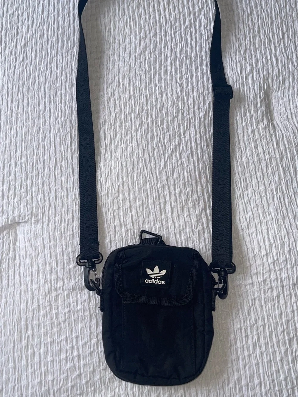 adidas Black Mini Crossbody Pouch with Logo